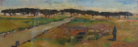 BARTOLENA GIOVANNI (Livorno 1866 - Livorno 1942) "Campagna Livornese - la...