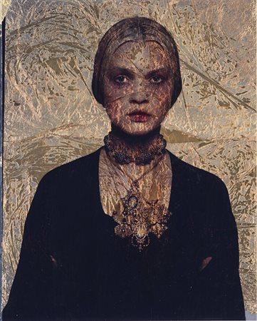 GIOVANNI GASTEL (1955)Moda 1997Polaroid a colori trasferita su foglia d'oro....