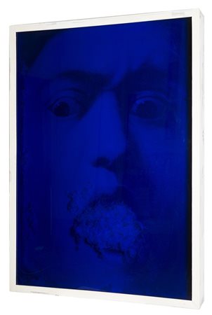 LORY GINEDUMONT (1963)Tu t'es fait plumer 1997Gigantografia fotografica blu...