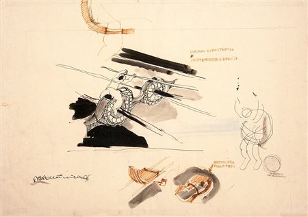 Gino de Dominicis 1947, Ancona (An) - 1998, Roma (Rm) - [Italia] Schizzo...