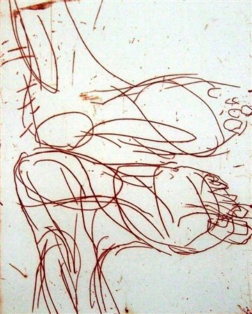 Georg Baselitz 1938, Kamenz - [Germania] Mirror foot acquaforte 14x11 cm 2001...