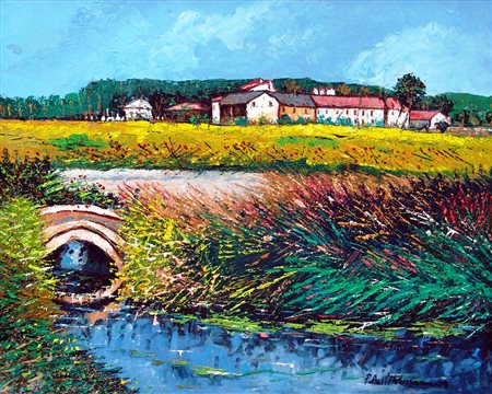 Pietro Dell'Aversana 1963, Sant'Arpino (Ce) - [Italia] Cascine lombarde olio...