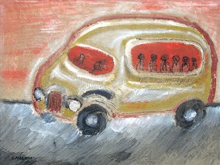 Giannetto Magrini 1938, Jesi (An) - [Italia] Camper sabbia tempera e olio su...