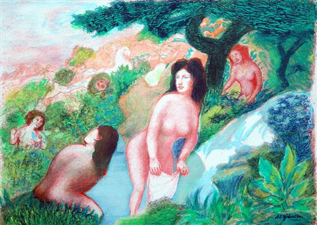 Aligi Sassu 1912, Milano (Mi) - 2000, Pollença (Spagna) - [Italia] Ninfee...