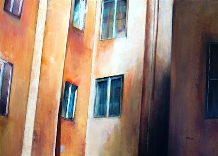 Gabriella Maino 1942, Verbania (Vb) - [Italia] Città acrilico su tela 50x70...