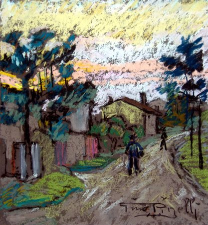 Gino Pinelli 1882, Treviso (Tv) - 1949, Rovigo (Ro) - [Italia] Verso sera a...