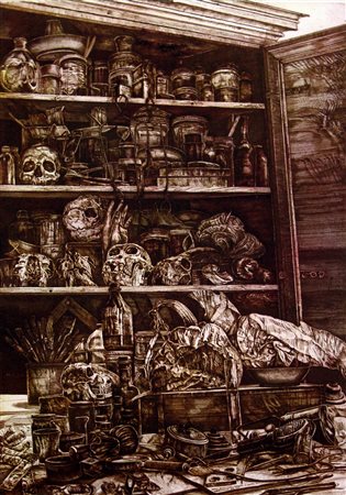 Roberto Stelluti 1951, Fabriano (An) - [Italia] Armadio realista acquaforte...