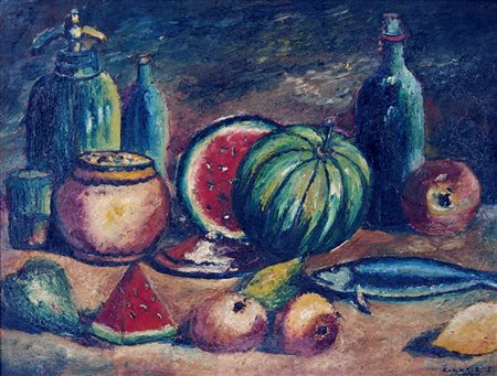 Luigi Ciancia 1926, Aliano (Mt) - 1992, Aliano (Mt) - [Italia] Natura morta...