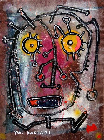 Paul Kostabi 1962, Whittier (California) - [USA] Old blue eyes olio e...