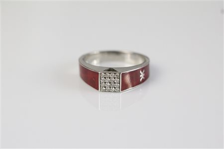 [Nessun Autore] Anello in oro firmato Korloff. . . Anello in oro bianco,...