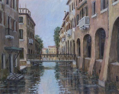 ITALO GHIZZONITreviso - Canale Siletto e sottoportico dei BuranelliOlio su...