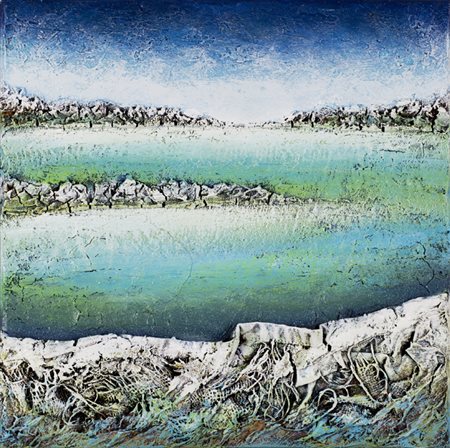 MARIO PASCHETTA (1949)Lagoon Everglades, 2016Olio e applicazioni su telacm...
