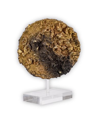 PAOLA ROMANO (1951)Luna sospesa oro, 2011Polimaterico su tavola con...