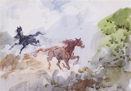 GIULIO FALZONI (1900-1978)Senza TitoloAcquerello su cartacm 45x65Firma al fronte