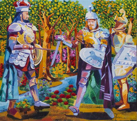 ATHOS FACCINCANI (1951)Pupi Siciliani, 2003Olio su telacm 80x90Firma al...