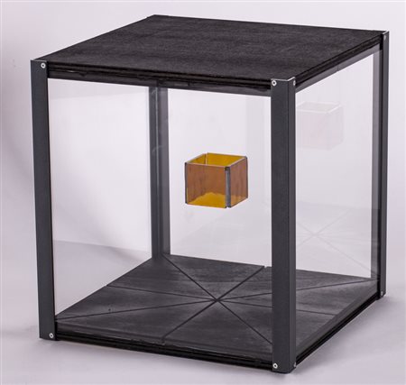 PIERLUIGI POLLIO (1956)Elevazione al cubo, 2011Scultura in legno, ferro e...
