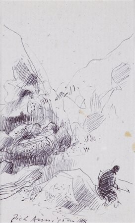 PIETRO ANNIGONI (1910-1988)Senza titoloChina su cartacm 14x9,5Firma al...