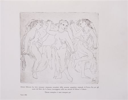 ENRICO BAJ (1924-2003)Senza Titolo, 1954AcquaforteLastra cm 22,5x24,5Foglio...