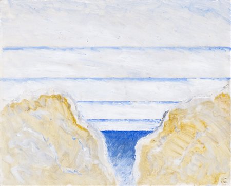 LIVIO MARZOT (1934)Paesaggio, 1962Olio su cartone telatocm 40x50Firma e...