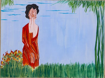 MARIO ROSSELLO (1927-2000)Senza TitoloTecnica mista su carta intelatacm...