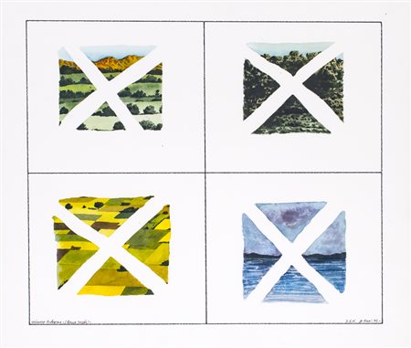 GUIDO BIASI (1933-1983)Mémoire écologique (Lieux rayés), 1974Tecnica mista su...