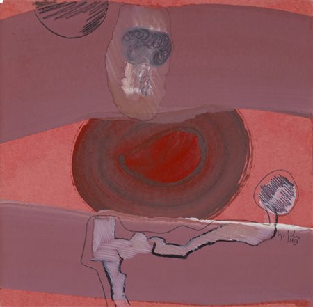 SERGIO DANGELO (1932)Senza Titolo, 1963Tecnica mista su carta applicata su...