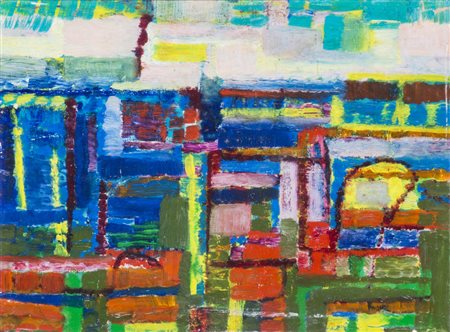 GIANFRANCO FASCE (1927-2003)Paesaggio ligure (Composizione), 1954Olio su...