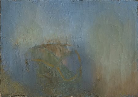 PIER LUIGI LAVAGNINO (1933-1999)La roccia alta, 1967Olio su telacm 35x50Firma...