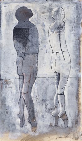 GIUSEPPE GUERRESCHI (1929-1985)Senza Titolo, 1955Olio, tempera e china su...