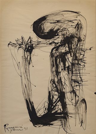 BEPI ROMAGNONI (1930-1964)Senza Titolo, 1958Tecnica mista su cartacm...