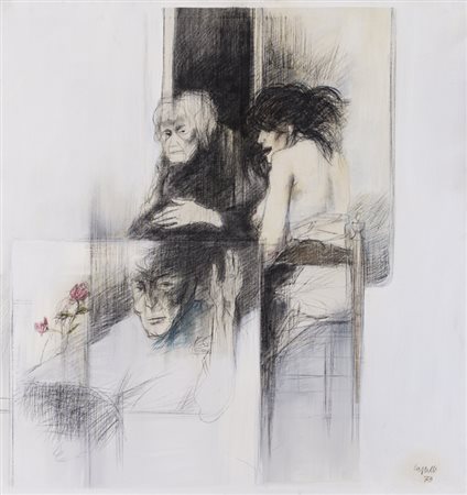 GIOVANNI CAPPELLI (1923-1994)Diario familiare, 1973Tecnica mista su telacm...