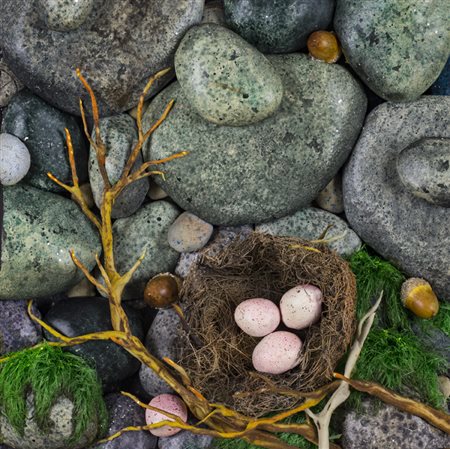 PIERO GILARDI (1942)Nido caduto sul gretoPoliuretano espansocm 30x30x11Firma...