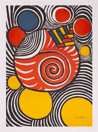 ALEXANDER CALDER (1898-1976)Spirale e pyramides, 1970Litografiacm 70x50Firma...