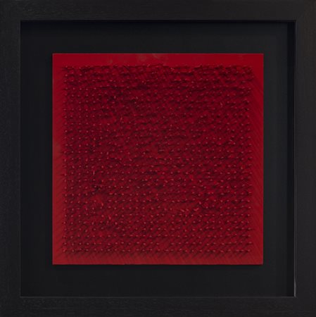 BERNARD AUBERTIN (1934-2015)Tableau Clous, 1970Acrilici e chiodi su tavolacm...