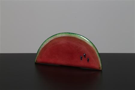 GIO PONTI - PAOLO DE POLI Fetta d'anguria in rame smaltato, Smalti De Poli...