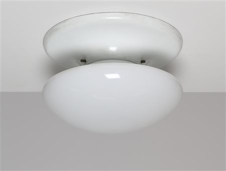 MANIFATTURA ITALIANA Lampada da soffitto in metallo laccato e vetro satinato....