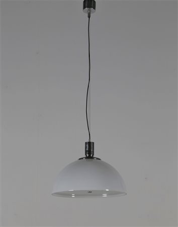 FRANCO ALBINI - FRANCA HELG Lampada a sospensione in vetro e metallo cromato,...