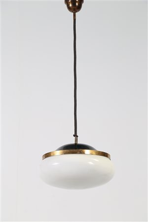 REGGIANI GOFFREDO Lampada a sospensione in ottone e perspex, anni 60. -. Cm...