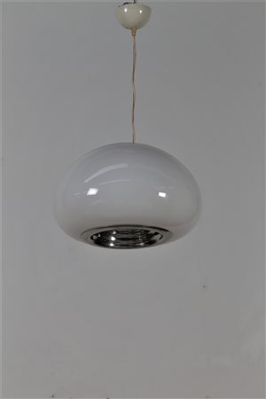 CASTIGLIONI ACHILLE E PIERGIACOMO Lampada a sospensione in metallo cromato...