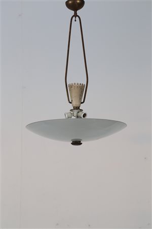 CHIESA PIETRO (1892 - 1948) Attrib. Lampada da soffitto in ottone metallo...