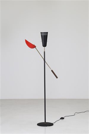 MANIFATTURA ITALIANA Lampada da terra in metallo laccato, ottone e base in...