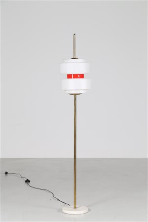 STILNOVO Lampada da terra con base in marmo, ottone, alluminio e vetro...