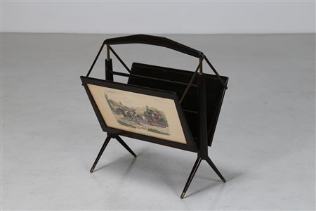 PARISI ICO (1916 - 1996) Attrib. Portariviste in legno ebanizzato e ottone,...