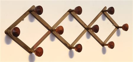 CACCIA DOMINIONI LUIGI (n. 1913) Appendiabiti in ottone e palissandro per...