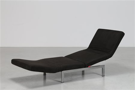 STUDIO SIGLA Poltrona chais longue in metallo cromato e tessuto, mod. Free...