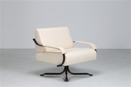 RABONI FULVIO Poltrona in metallo laccato, piattina d'acciaio, rivestimento...