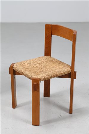 MICHELUCCI GIOVANNI (1891 - 1990) Attrib. Sei sedie in rovere e paglia, anni...