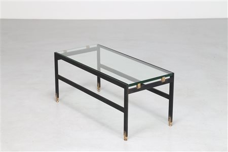 FONTANA ARTE Tavolino da caffè in metallo e dettagli in ottone con piano in...