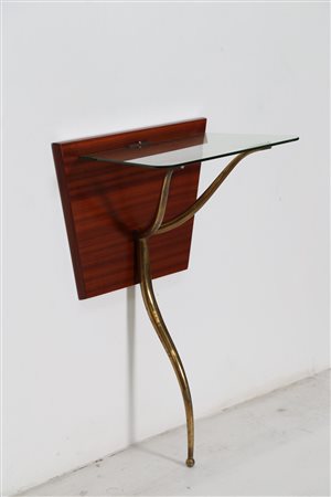 MANIFATTURA ITALIANA Consol in mogano ottone e crisatllo, anni. -. ....