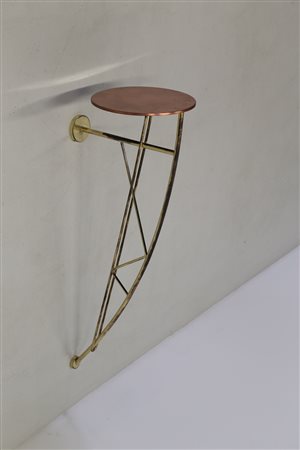 LITTMAN ELLIOTT Consolle in metallo dorato e rame, mod. Arco per Driade anni...